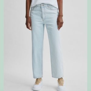 Selected femme straight fit Light wash jeans high rise